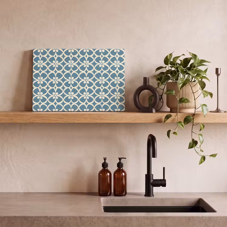 Patroon - Symmetrisch - Blauw canvas 2cm klein 34 -sfeer3
