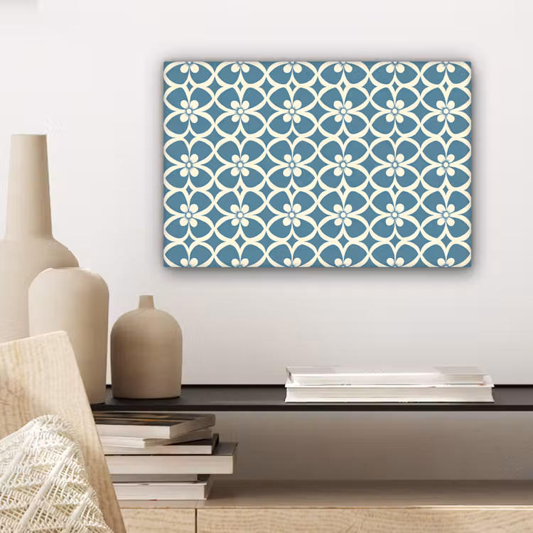 Patroon - Symmetrisch - Blauw canvas 2cm klein 34 -sfeer6
