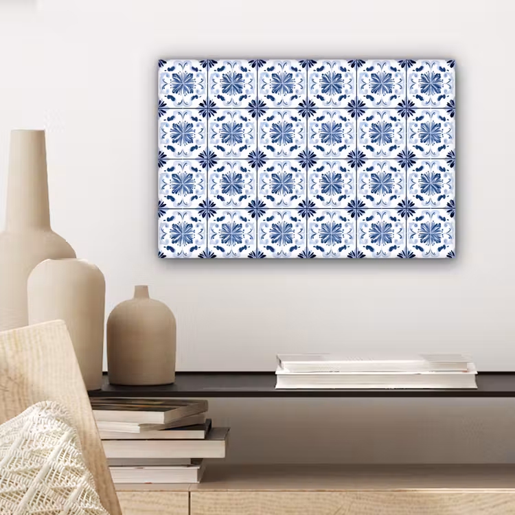 Patroon - Tegel - Blauw canvas 2cm klein 34 -sfeer6