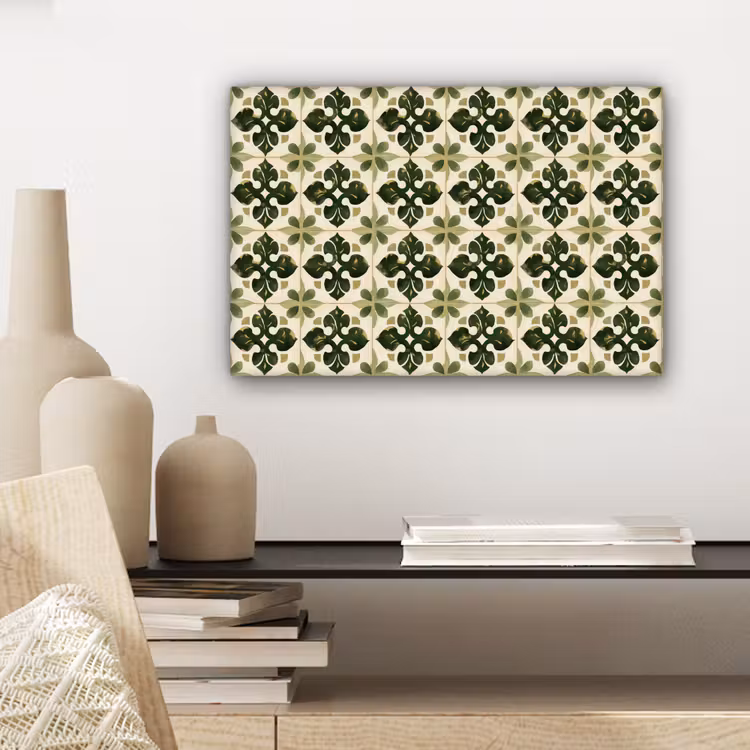 Patroon - Tegel - Groen canvas 2cm klein 34 -sfeer6