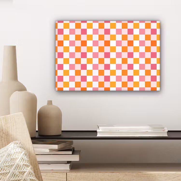 Patroon - Vierkant - Roze canvas 2cm klein 34 -sfeer6