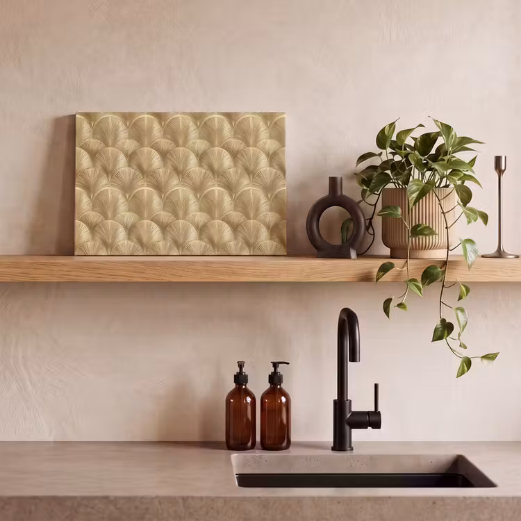 Patroon - Waaier - Goud canvas 2cm klein 34 -sfeer3