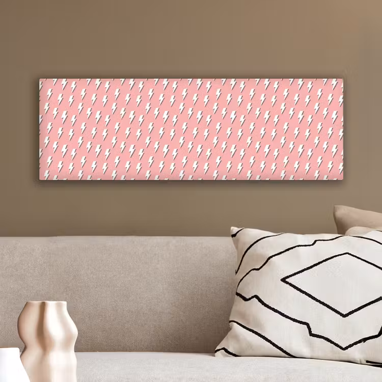 Patroon - Wit - Bliksem - Roze canvas 2cm klein 828 -sfeer3