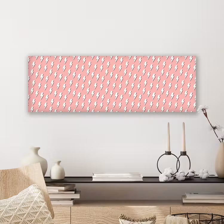 Patroon - Wit - Bliksem - Roze canvas 2cm klein 828 -sfeer6