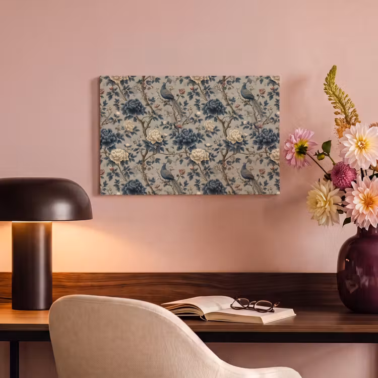 Pauw - Bloemen - Blauw canvas 2cm klein 34 -sfeer4