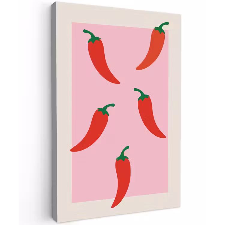 Pepers - Rood - Illustratie canvas 2cm klein -z3d