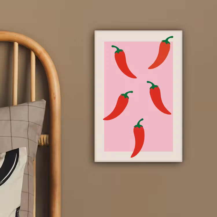 Pepers - Rood - Illustratie canvas 2cm klein -sfeer3