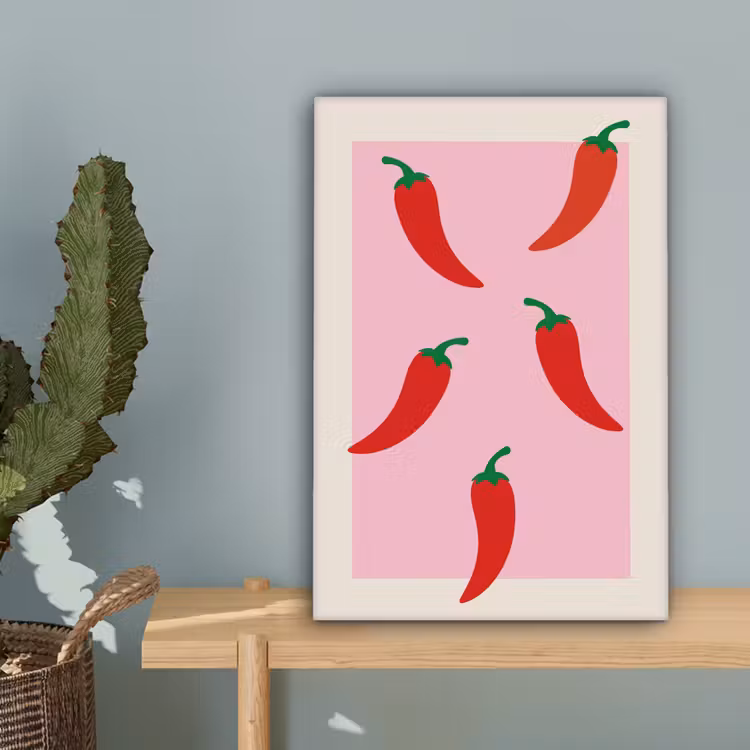 Pepers - Rood - Illustratie canvas 2cm klein -sfeer4
