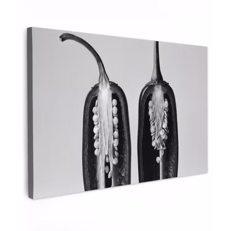 Pepers - Zwart - Wit - Zaadlijsten canvas 2cm klein -z3d