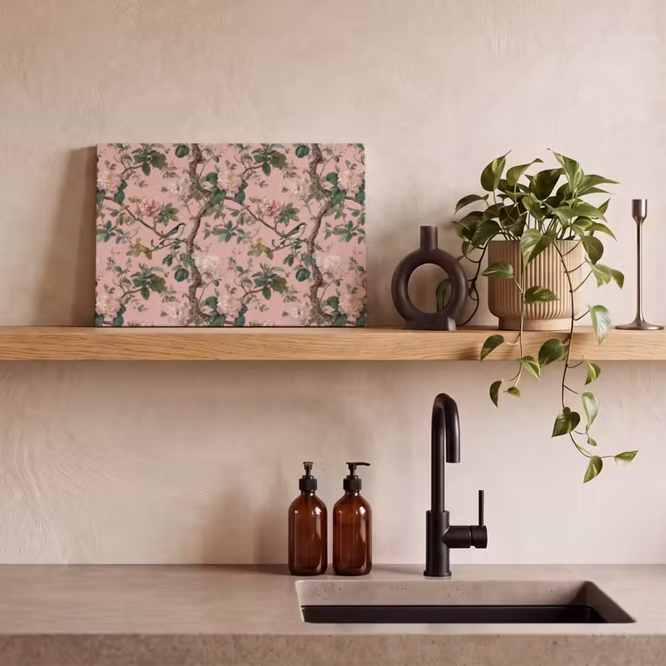 Pioenrozen - Botanisch - Vogel canvas 2cm klein 34 -sfeer3