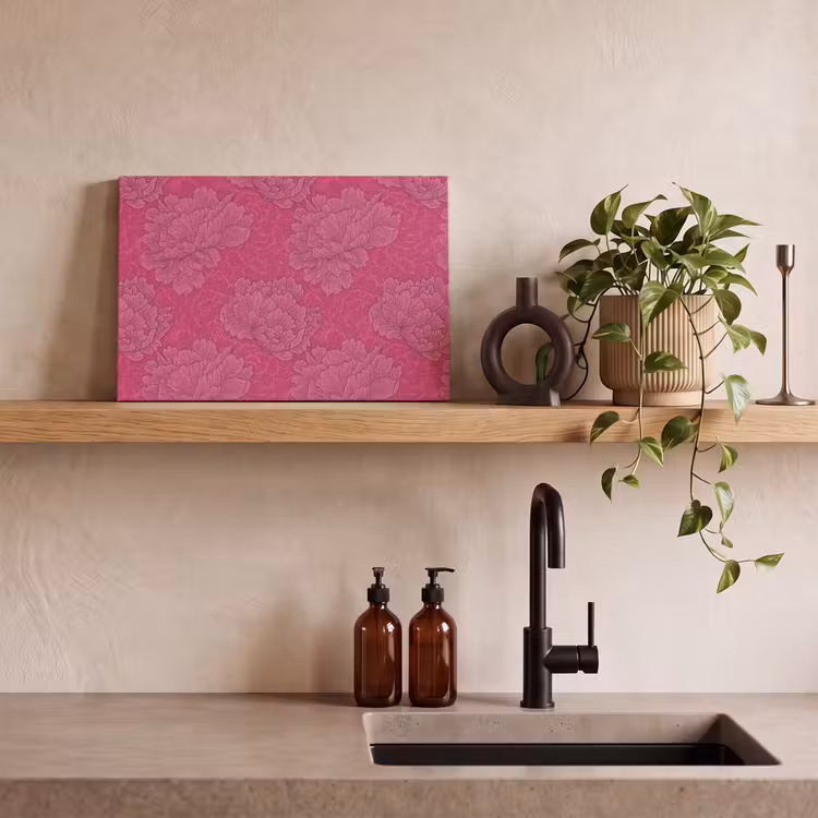 Pioenrozen - Energiek - Roze canvas 2cm klein 34 -sfeer3