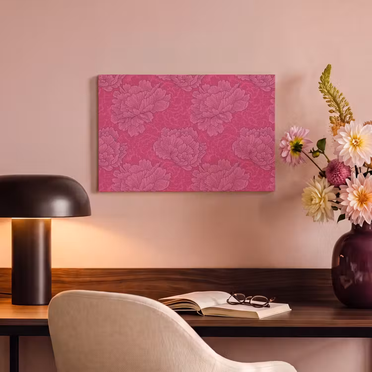 Pioenrozen - Energiek - Roze canvas 2cm klein 34 -sfeer4