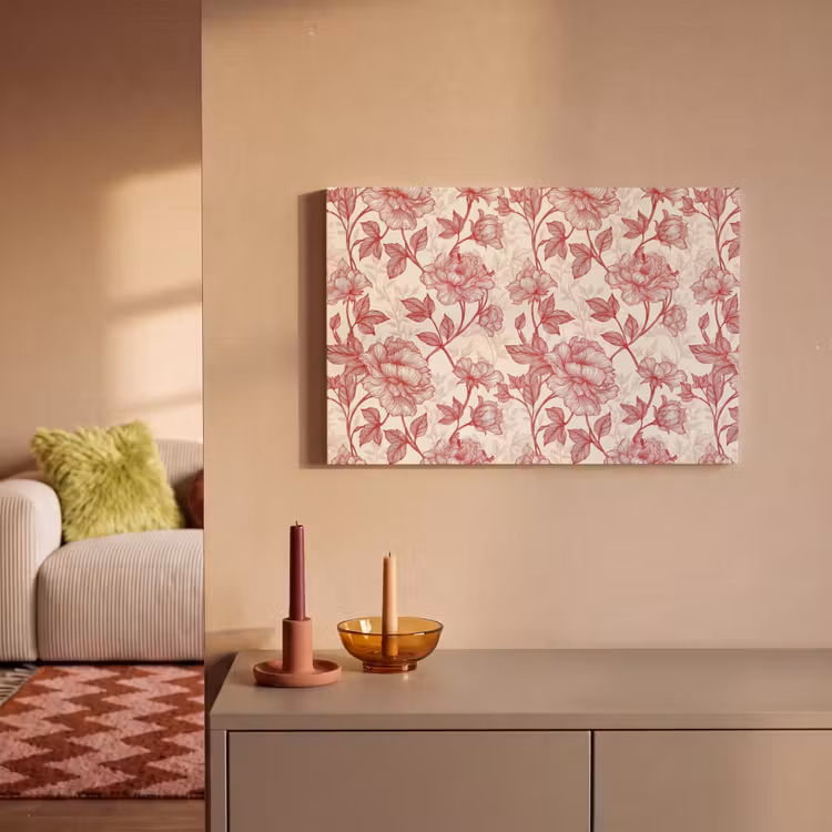 Pioenrozen - Modern -  Rood canvas 2cm klein 34 -sfeer1