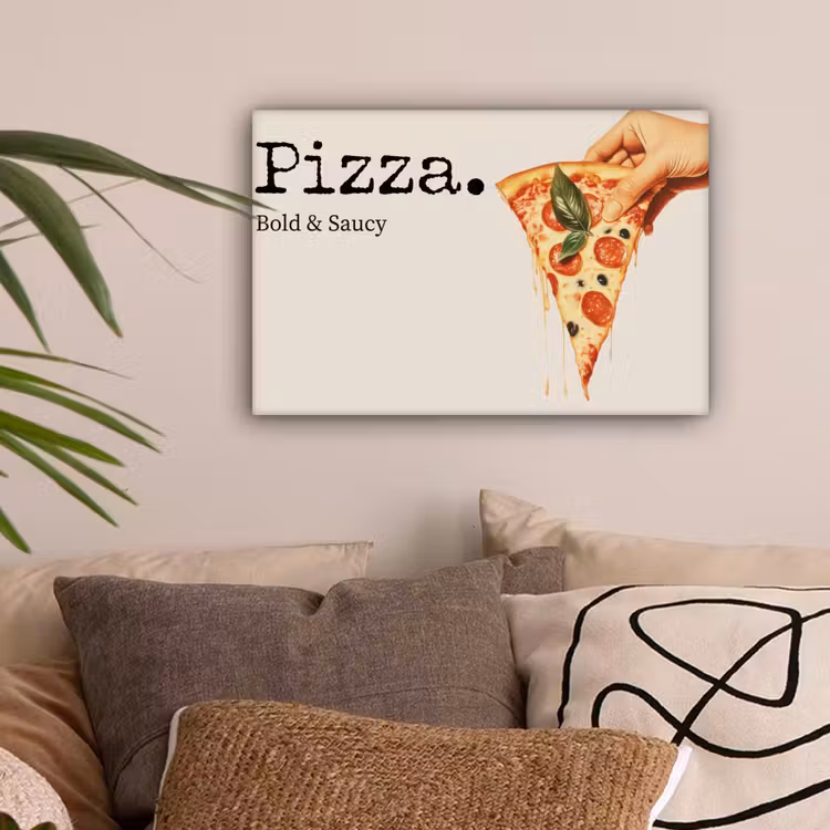 Pizza - Kaas - Pepperoni canvas 2cm klein -sfeer1
