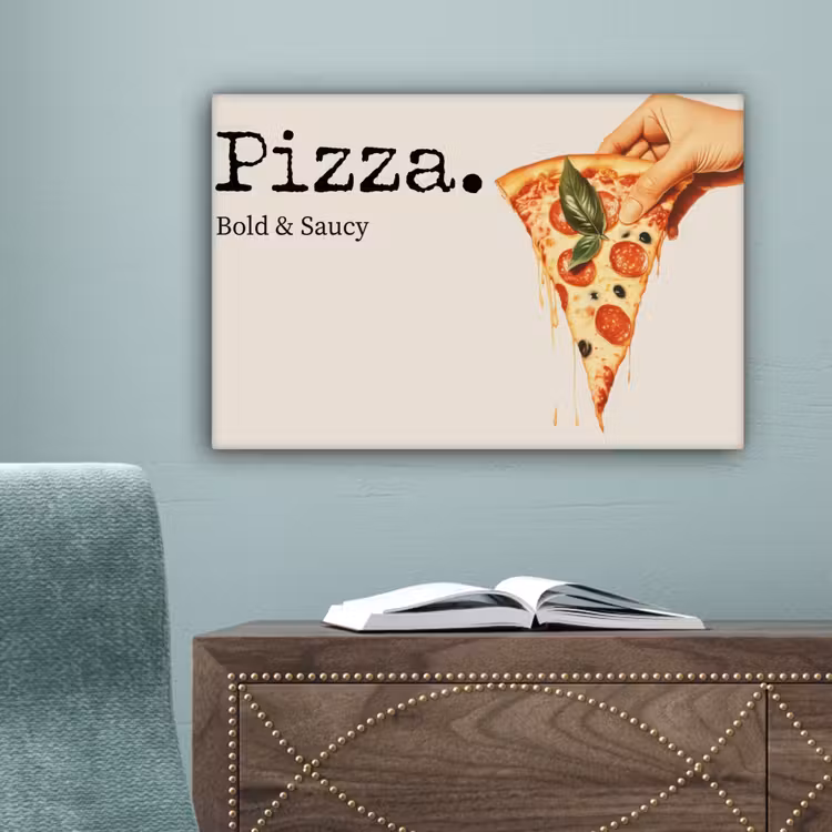 Pizza - Kaas - Pepperoni canvas 2cm klein -sfeer4