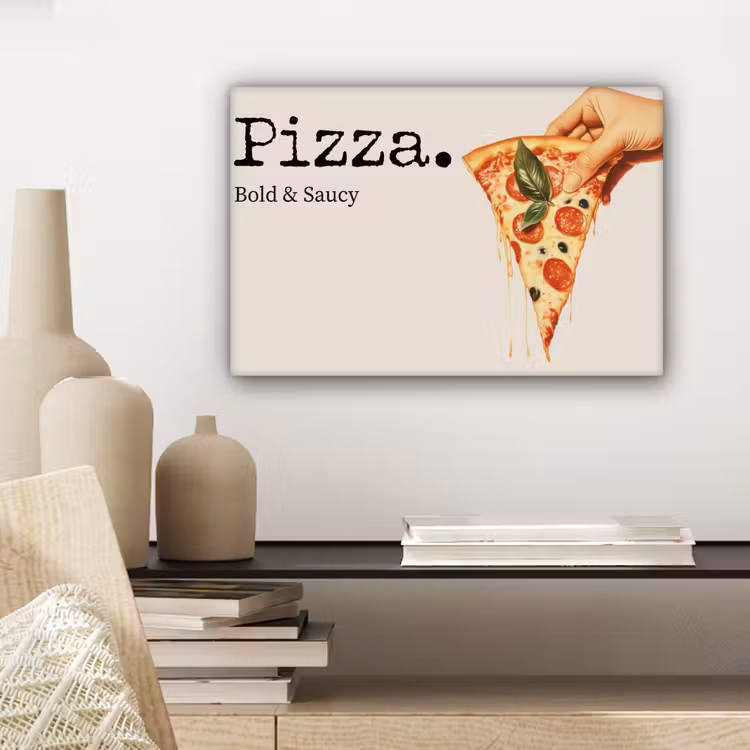 Pizza - Kaas - Pepperoni canvas 2cm klein -sfeer6