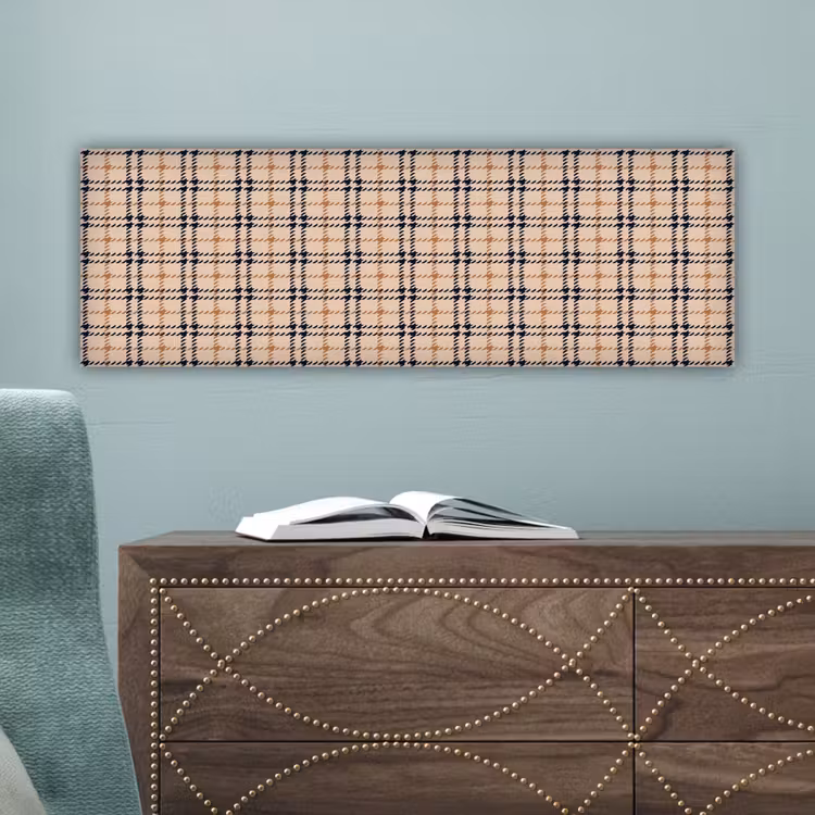 Plaid - Patroon - Beige - Zwart canvas 2cm klein 828 -sfeer4