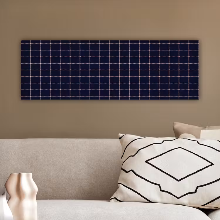 Plaid - Patroon - Blauw - Roze canvas 2cm klein 828 -sfeer3