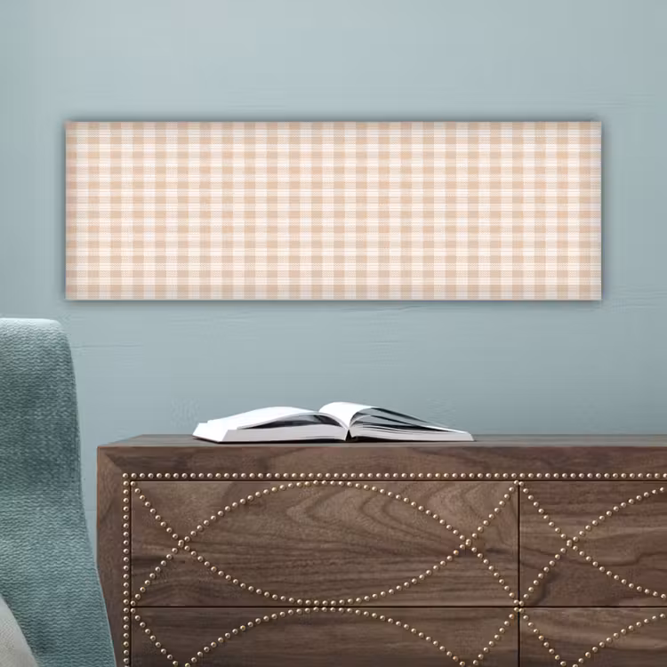 Plaid - Patroon - Vierkant - Beige canvas 2cm klein 828 -sfeer4