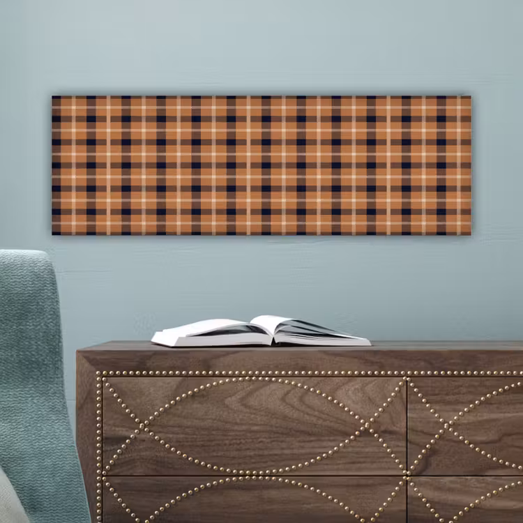 Plaid - Patroon - Vierkant - Bruin canvas 2cm klein 828 -sfeer4