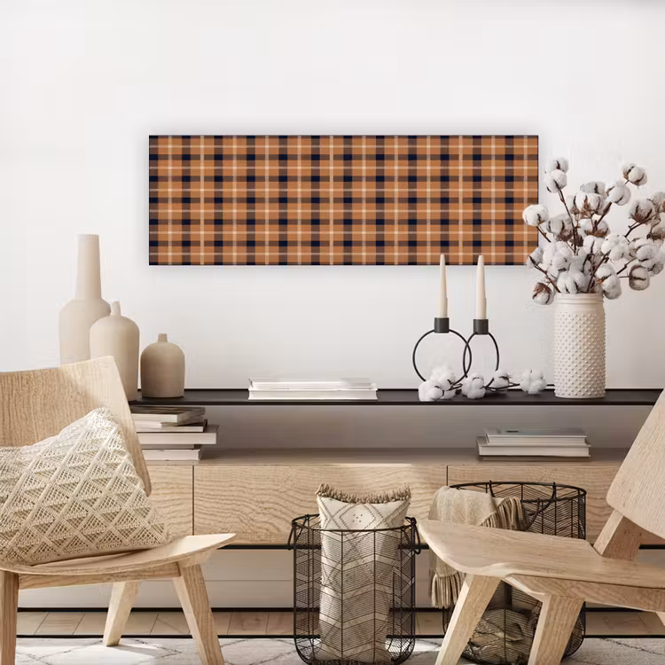 Plaid - Patroon - Vierkant - Bruin canvas 2cm klein 828 -sfeer6