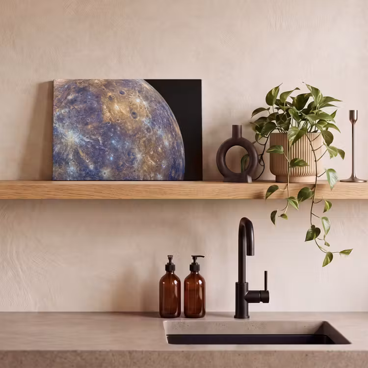 Canvas schilderij - Planeet - Kraters - Ruimte - Planeet - Kraters - Ruimte canvas 2cm klein