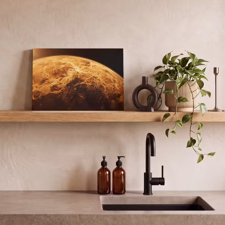 Canvas schilderij - Planeet - Ruimte - Oranje - Planeet - Ruimte - Oranje canvas 2cm klein