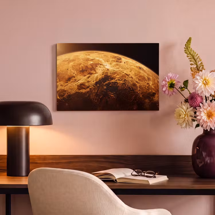 Canvas schilderij - Planeet - Ruimte - Oranje - Planeet - Ruimte - Oranje canvas 2cm klein