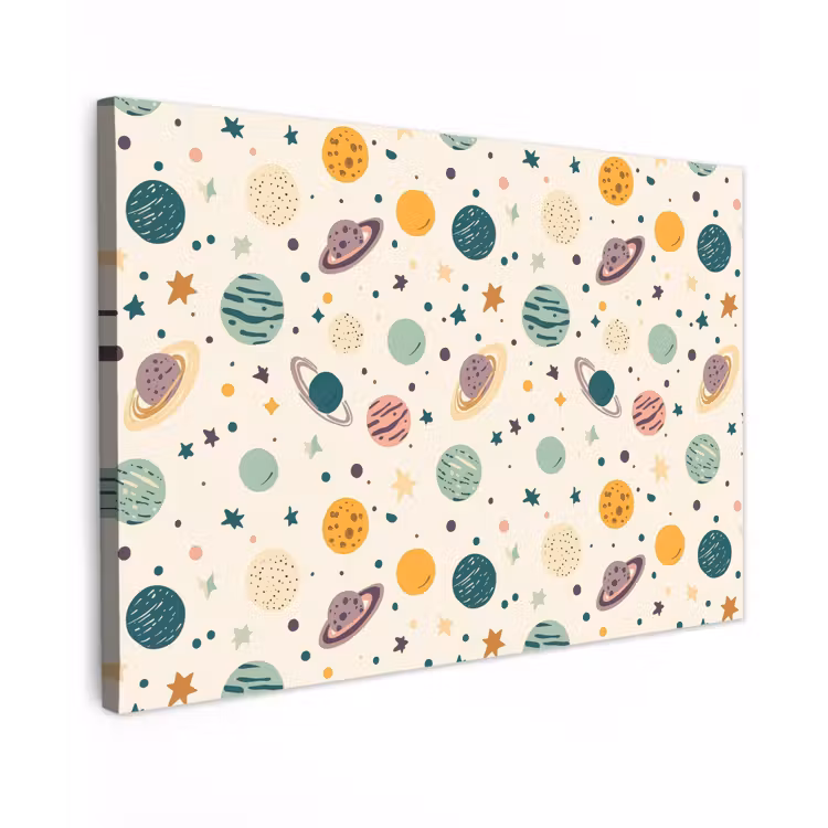Planeten - Retro - Kleurrijk canvas 2cm klein 34 -z3d