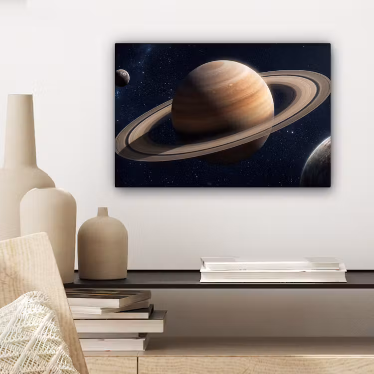 Planeten - Saturnus - Ruimte canvas 2cm klein -sfeer6