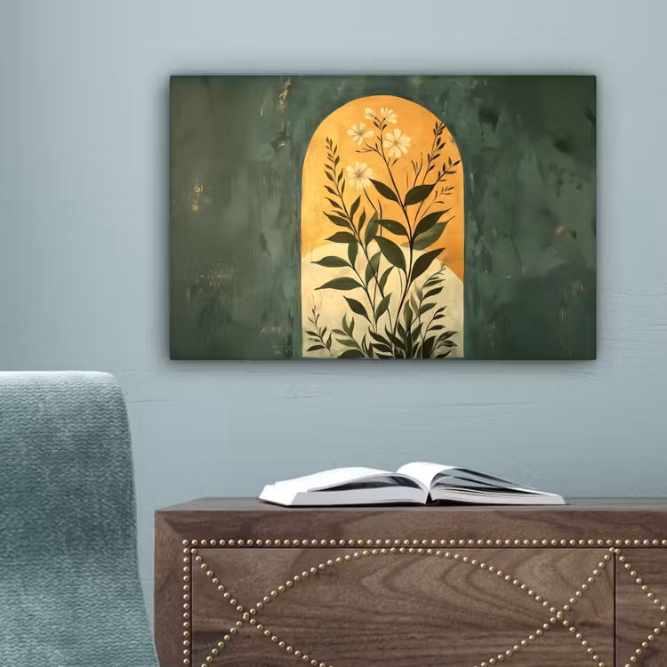 Plant - Bloemen - Wit canvas 2cm klein -sfeer4