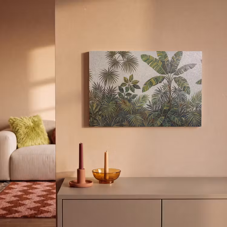 Planten - Tropisch - Mozaïek - Groen - Natuur canvas 2cm klein -sfeer1