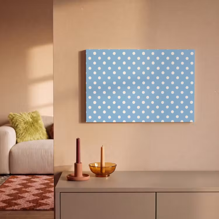 Polka - Dots - Blauw canvas 2cm klein 34 -sfeer1