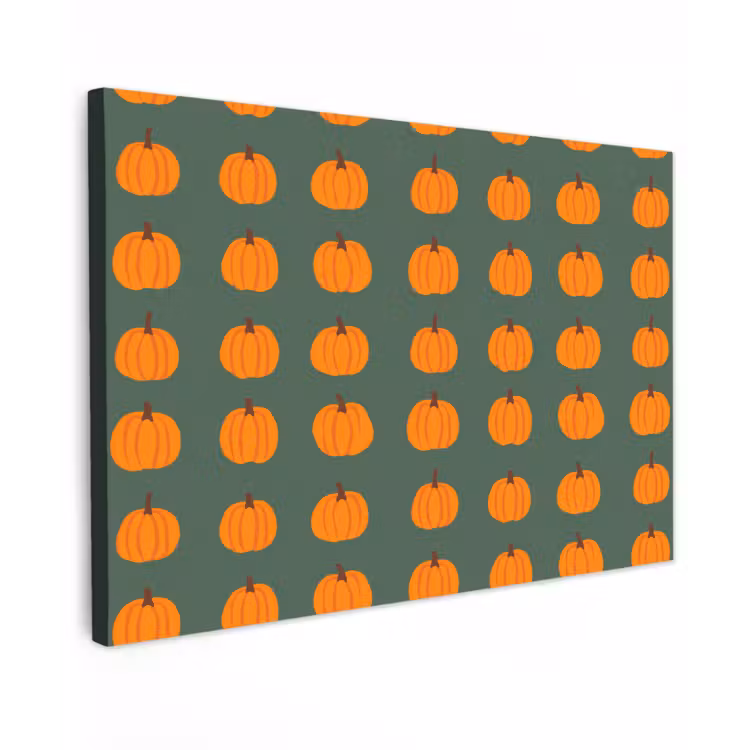 Pompoen - Patroon - Oranje canvas 2cm klein 34 -z3d