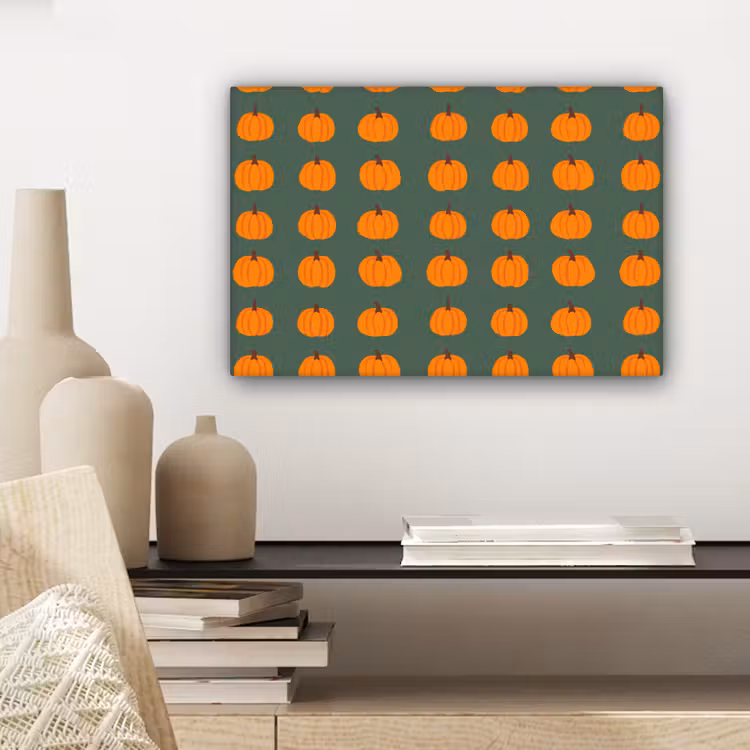Pompoen - Patroon - Oranje canvas 2cm klein 34 -sfeer6