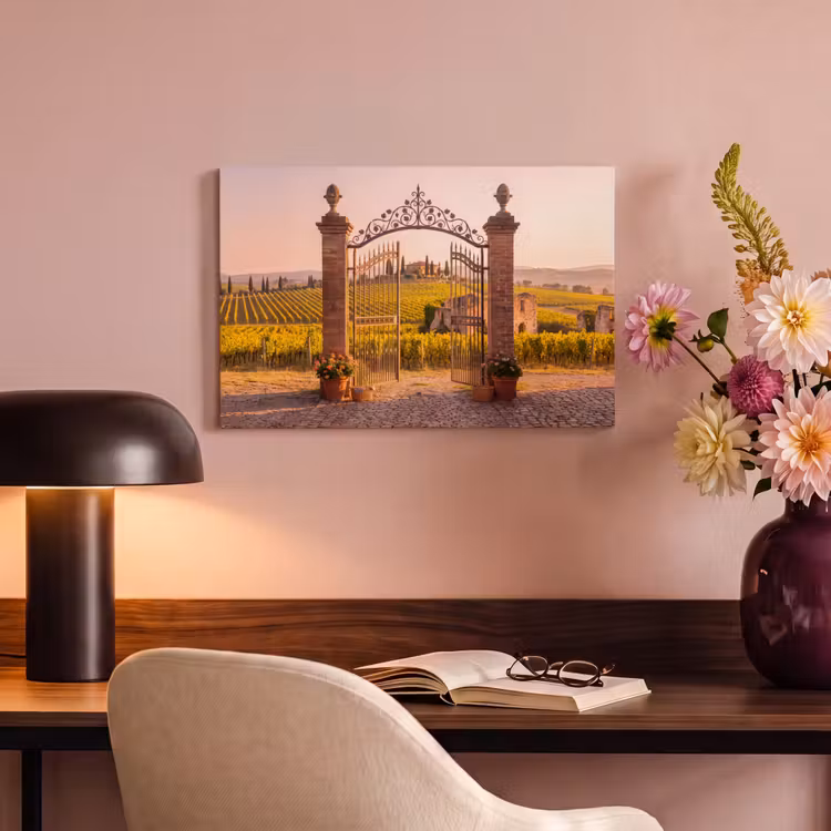 Poort - Landschap - Platteland - Zonlicht - Warm canvas 2cm klein -sfeer4