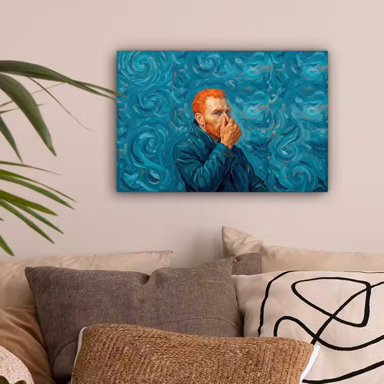 Portret - Klassiek - Blauw canvas 2cm klein -sfeer1