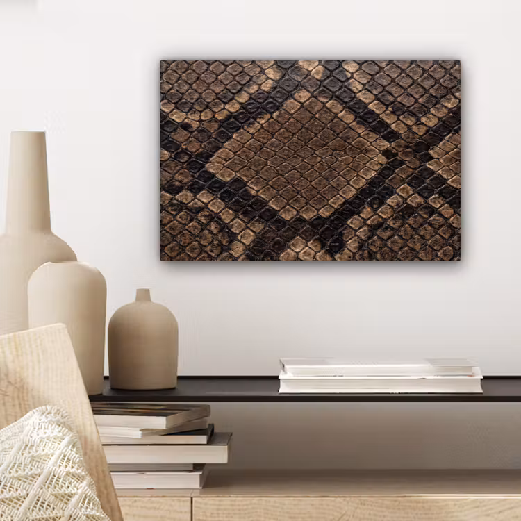 Python - Schubben - Brons canvas 2cm klein -sfeer6
