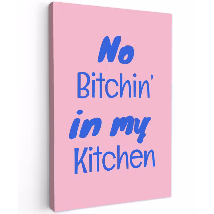 Quote - Blauw - Lettertype - Keuken canvas 2cm klein -z3d