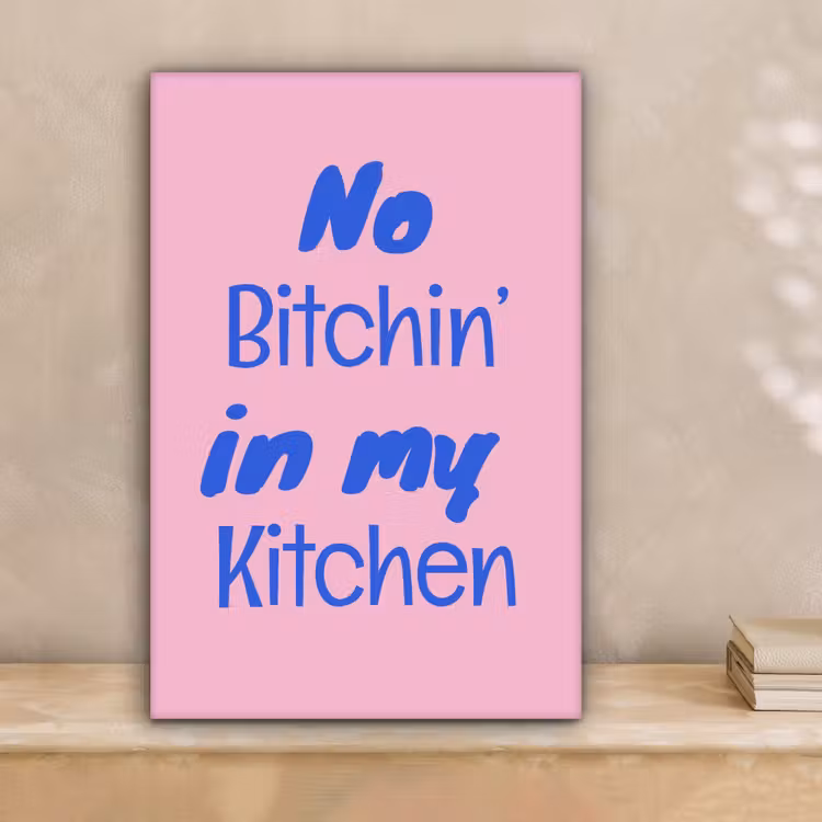 Quote - Blauw - Lettertype - Keuken canvas 2cm klein -sfeer1