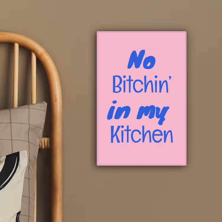 Quote - Blauw - Lettertype - Keuken canvas 2cm klein -sfeer3
