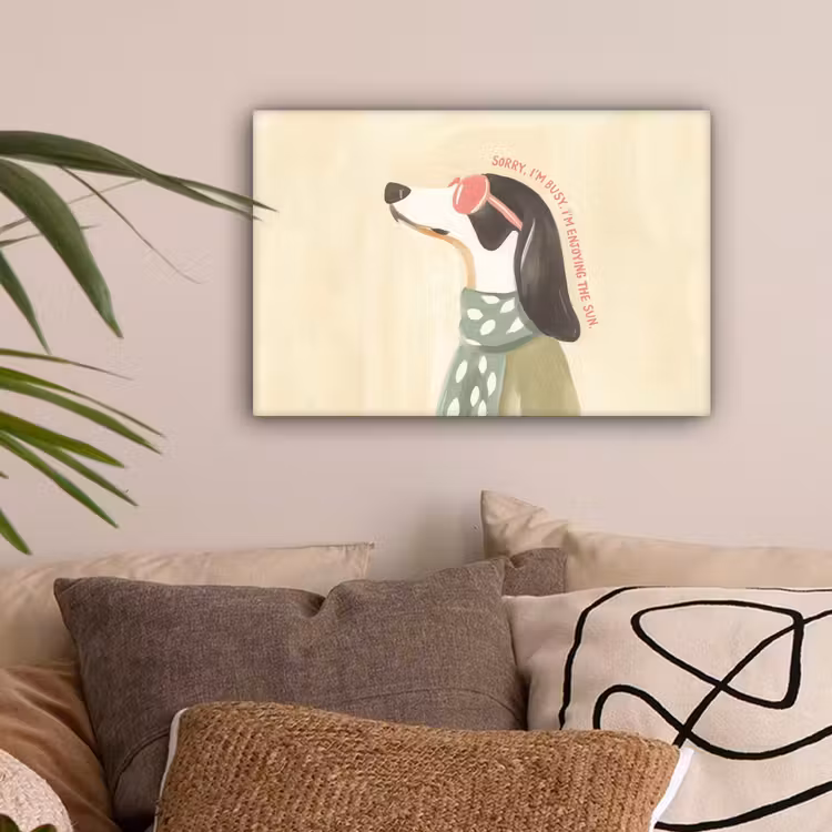 Quote - Hond - Zonnebril canvas 2cm klein -sfeer1