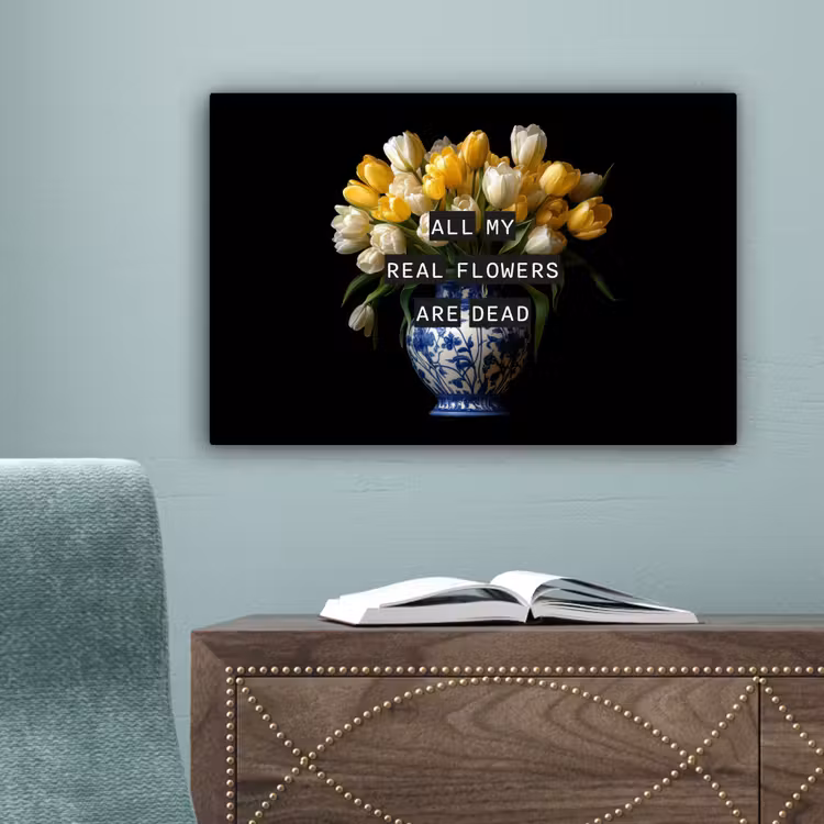 Quotes - Bloem - Tulp - Geel canvas 2cm klein -sfeer4