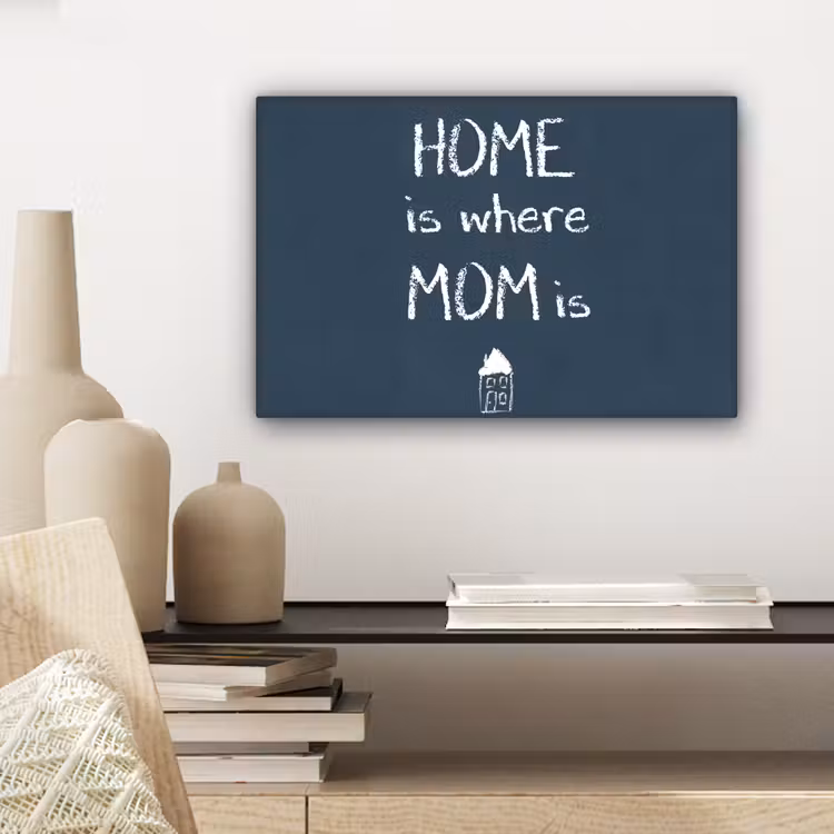 Quotes - Home is where mom is - Spreuken - Moeder canvas 2cm klein -sfeer6