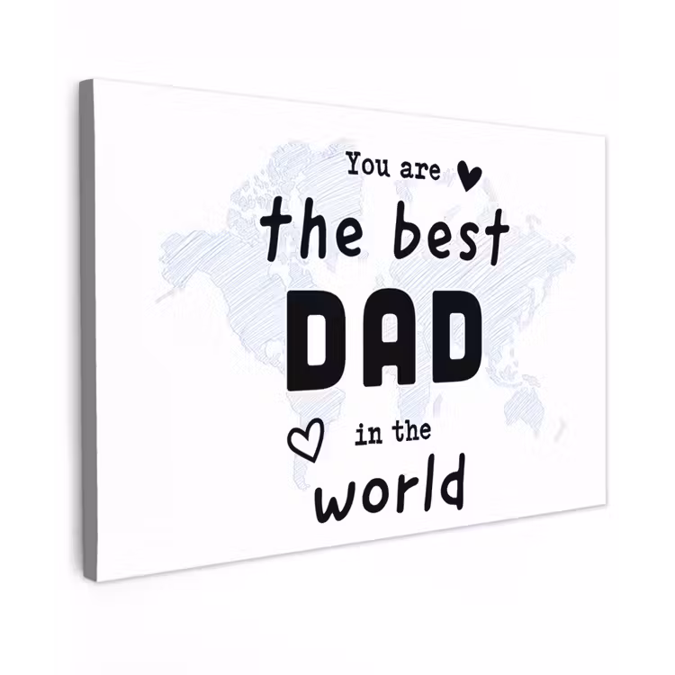Quotes - The best dad in the world - Spreuken - Papa canvas 2cm klein -z3d