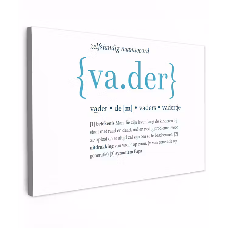 Quotes - Vader definitie - Spreuken - Woordenboek canvas 2cm klein -z3d
