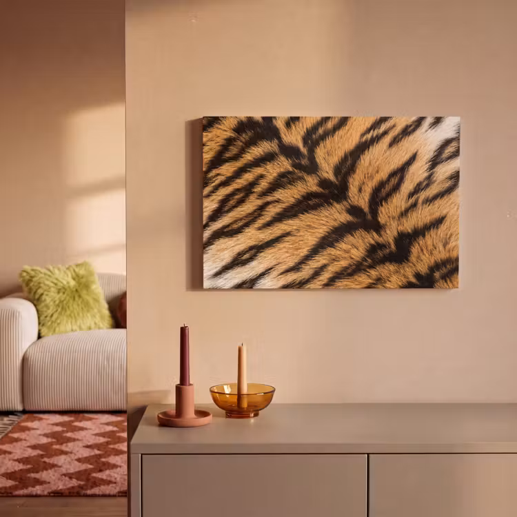 Realistisch - Tijgervacht - Zwart canvas 2cm klein -sfeer1