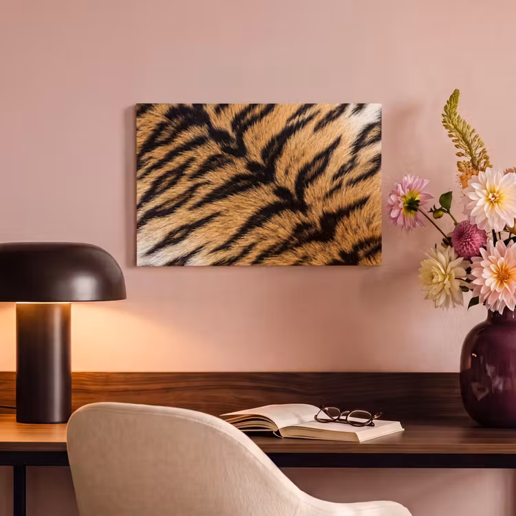 Realistisch - Tijgervacht - Zwart canvas 2cm klein -sfeer4