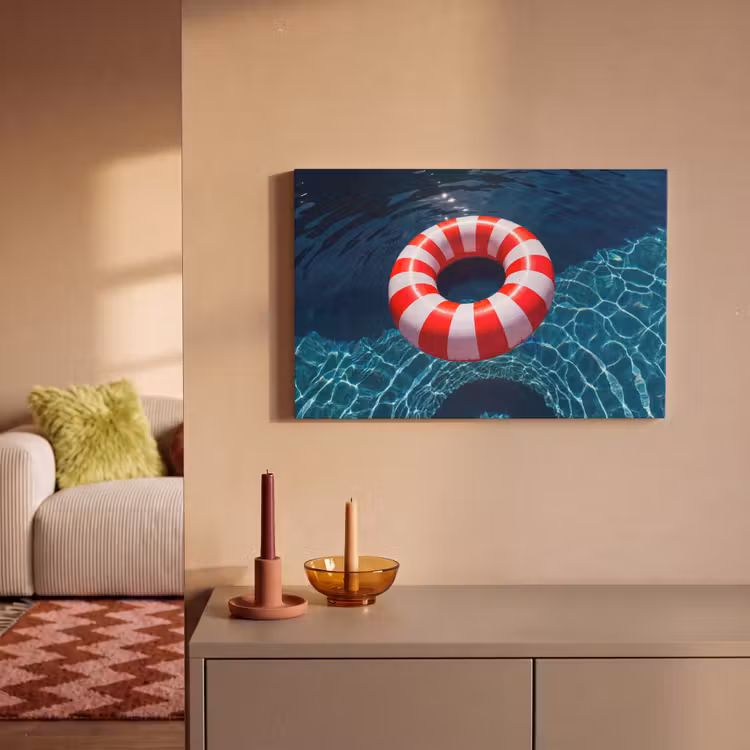 Recreatie - Water - Zomer - Rood - Wit canvas 2cm klein -sfeer1