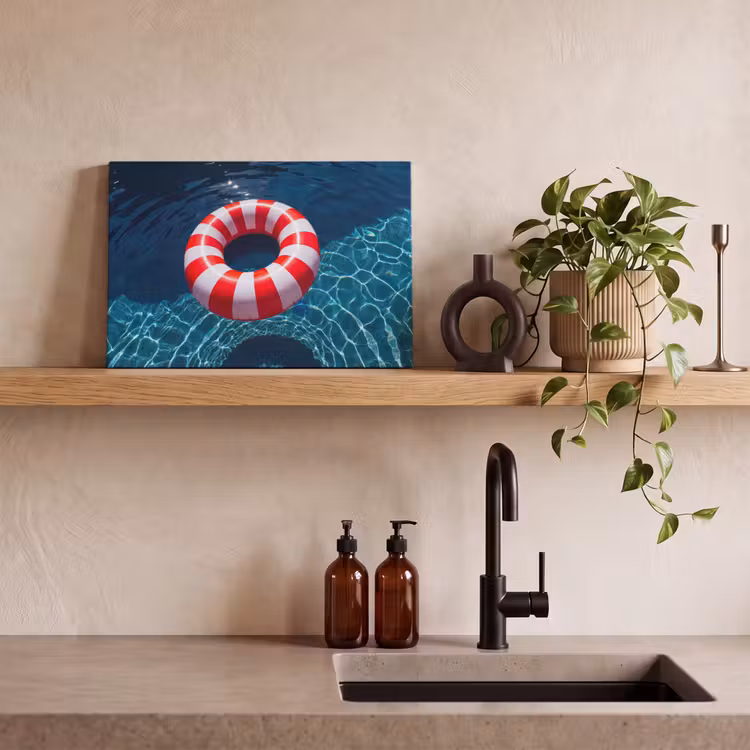 Recreatie - Water - Zomer - Rood - Wit canvas 2cm klein -sfeer3